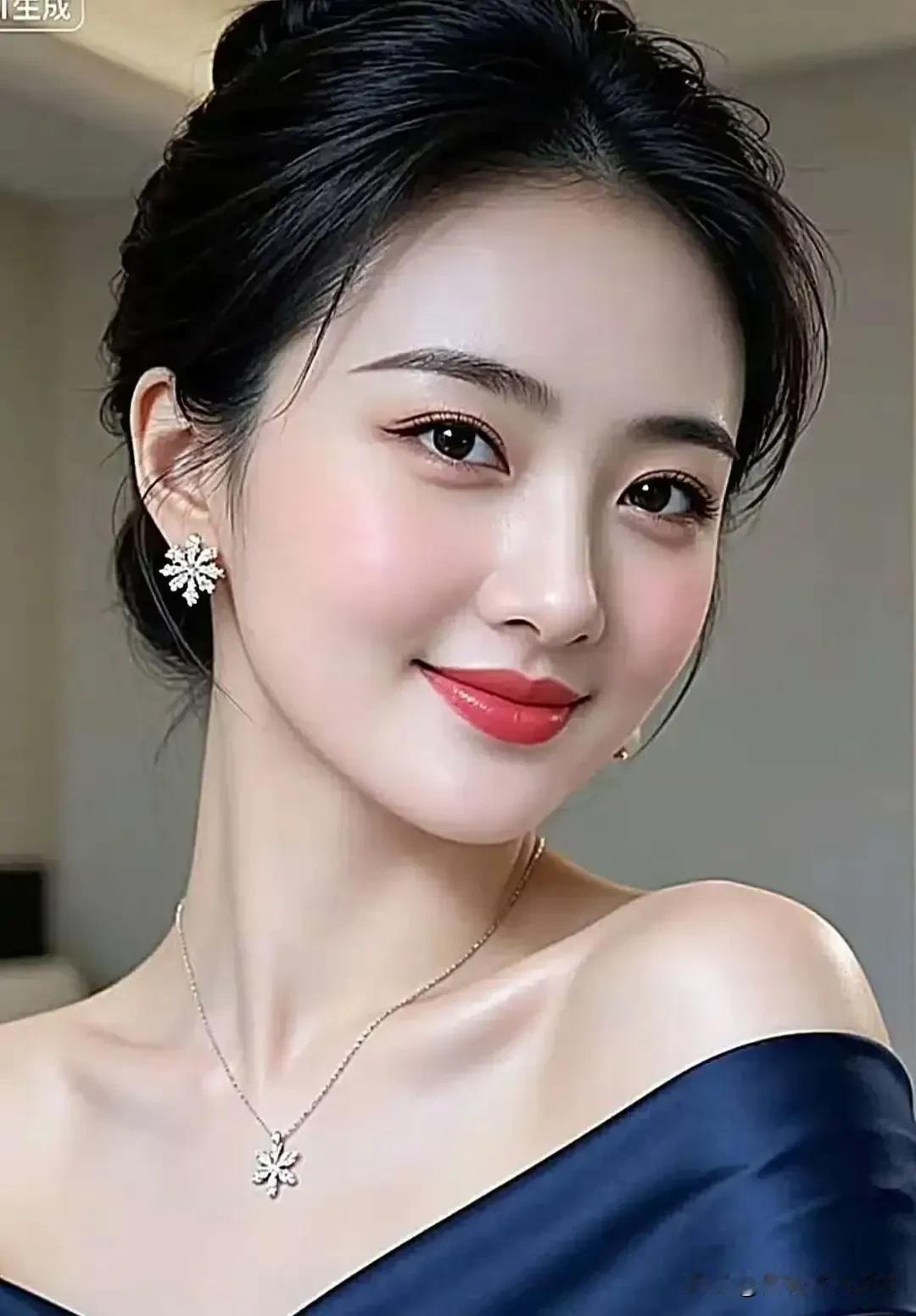 山花子·凝秀
 
云髻轻梳玉韵扬，晶花饰耳映容光。
浅笑嫣然藏雅意，自端庄。
 