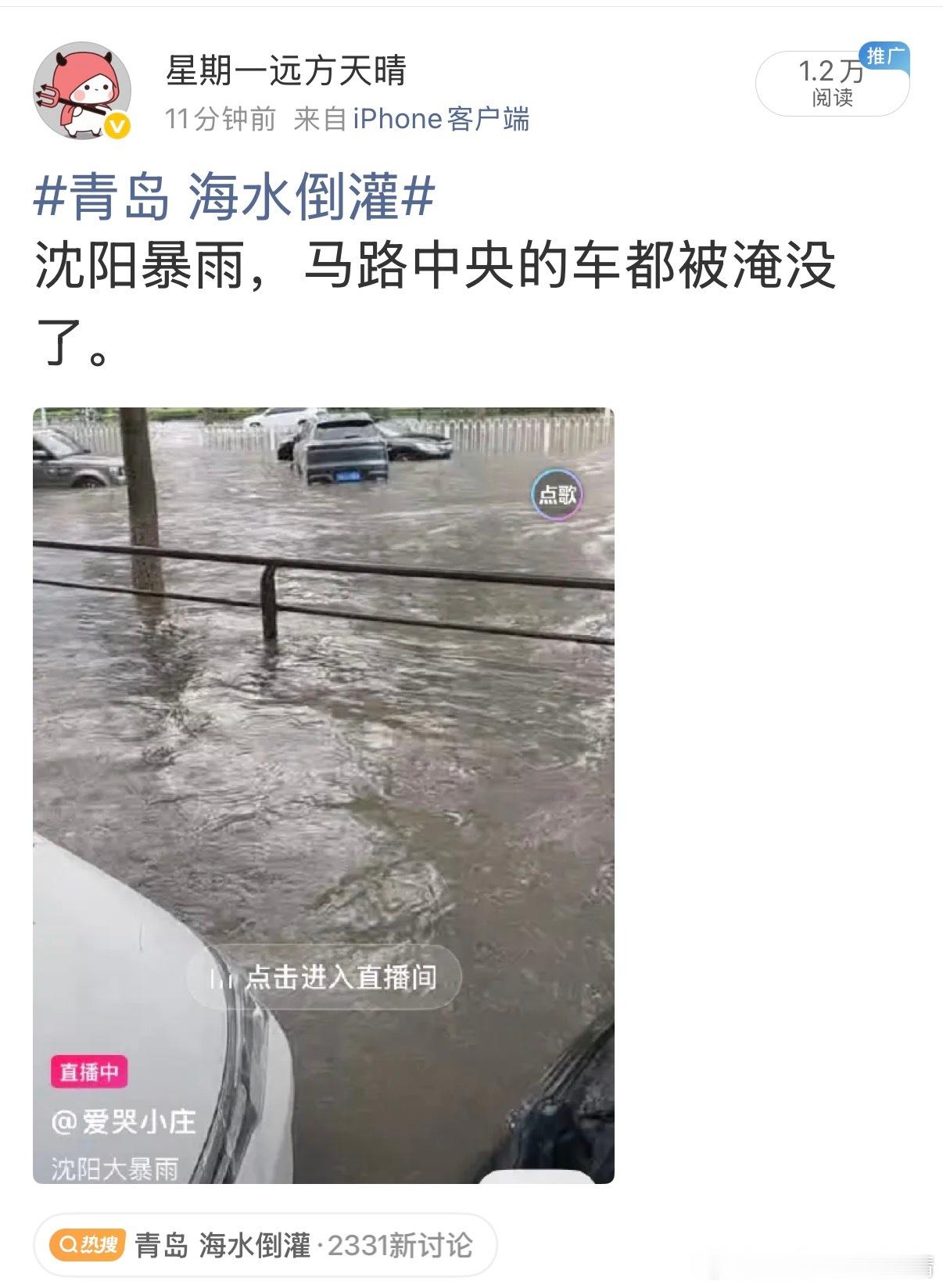真行，我发沈阳暴雨的话题就给我限流 沈阳