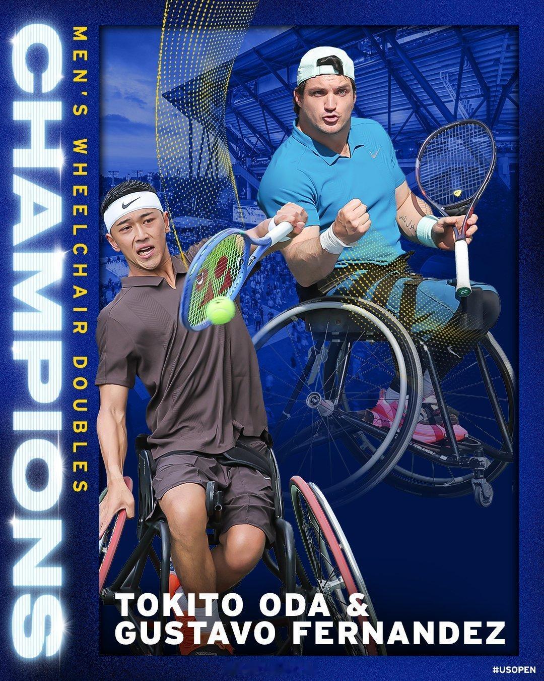 阿根廷日本组合夺美网轮椅男双冠军 🇦🇷🇯🇵🏆 阿根廷选手古斯塔沃·费尔