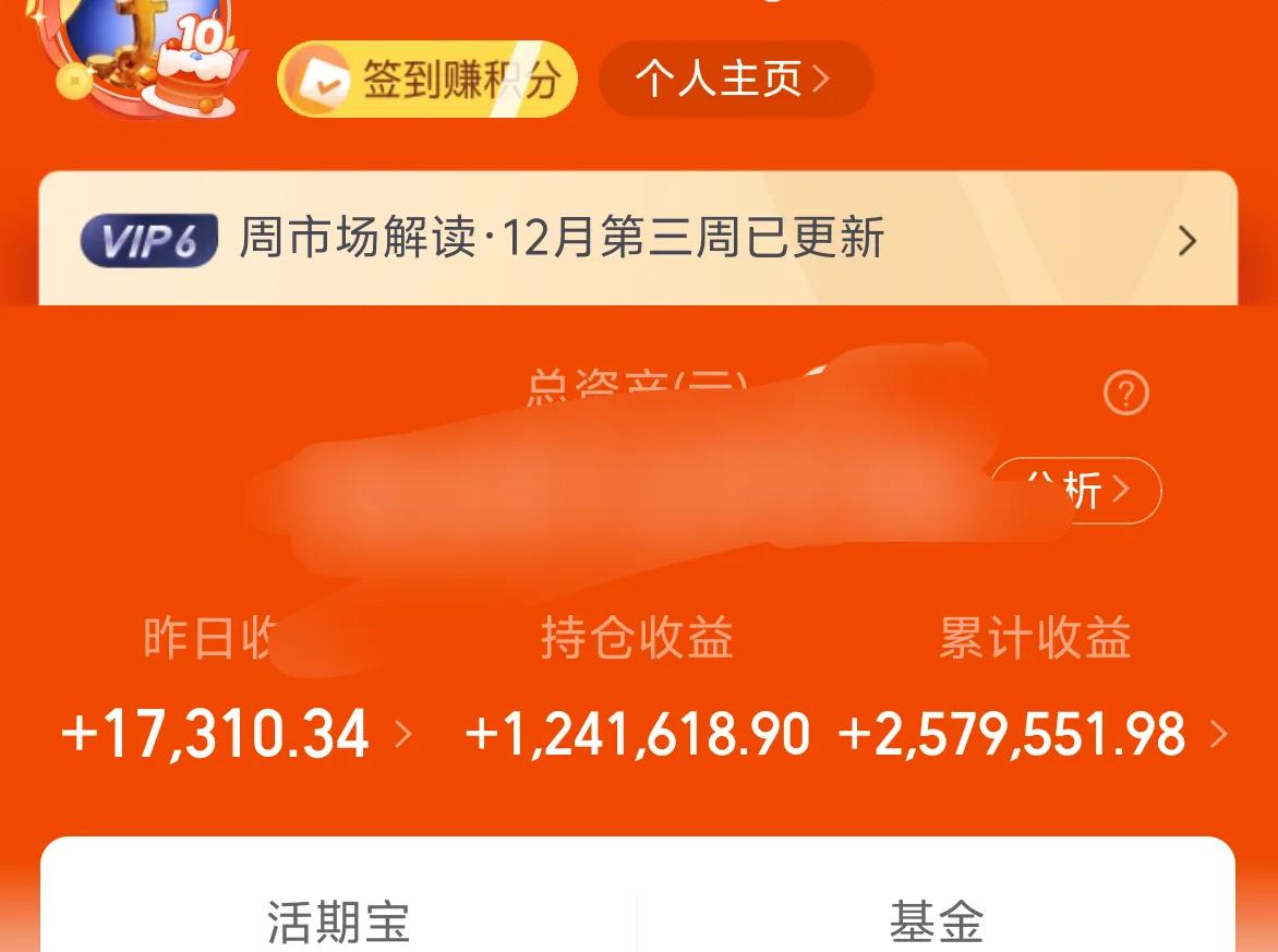 万日长投第2870天，昨天基金收益1.7W+。
洒洒水。
在广州探望病人，晚上再