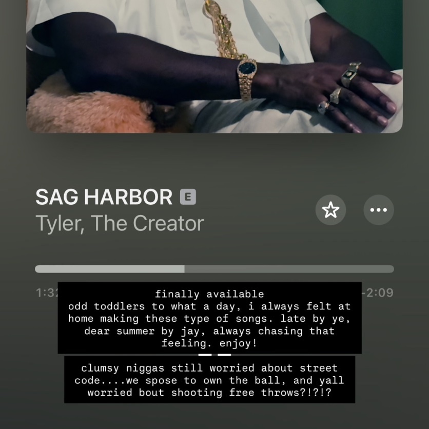 Tyler, The Creator 发布"SAG HARBOR"音源上线感悟：