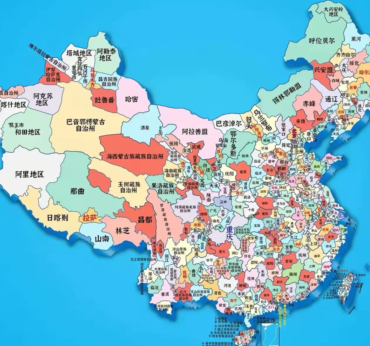 全国一共333个地级行政区，一张图看懂中国地级版图
 
我国大陆一共有333个地