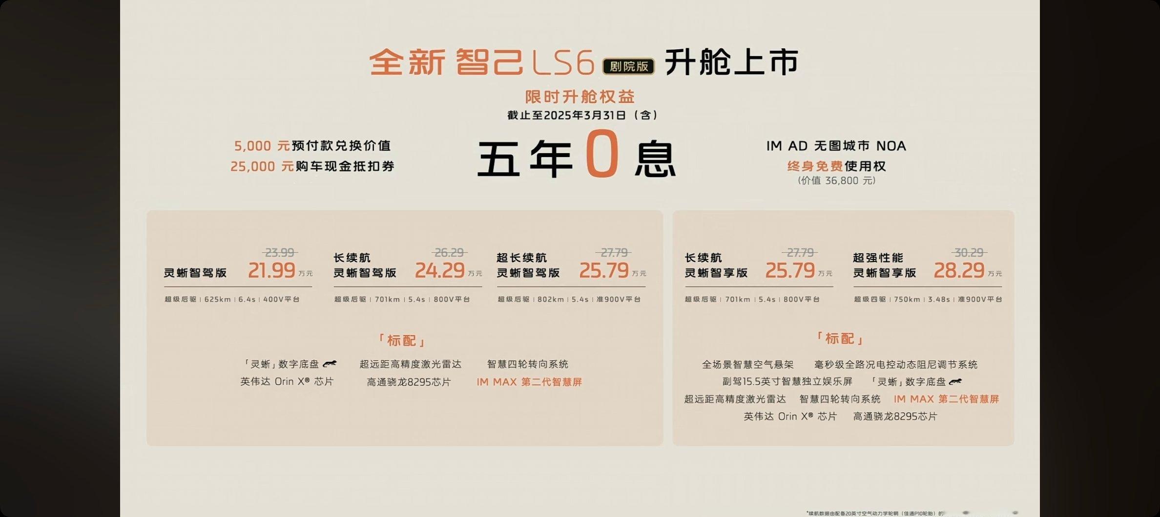 灵蜥智驾剧院版——满配再升舱，升舱不加价！全系5款车型上市，分别是：灵蜥智驾版 