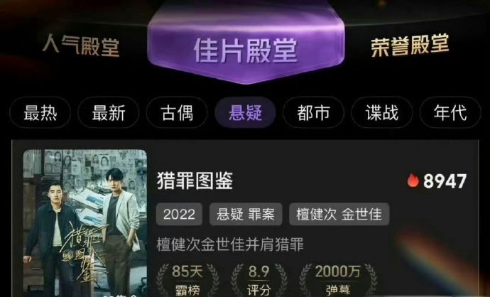 檀健次三部剧入选佳片殿堂 檀健次有效剧播具象化 檀健次有效剧播具象化，檀健次三部