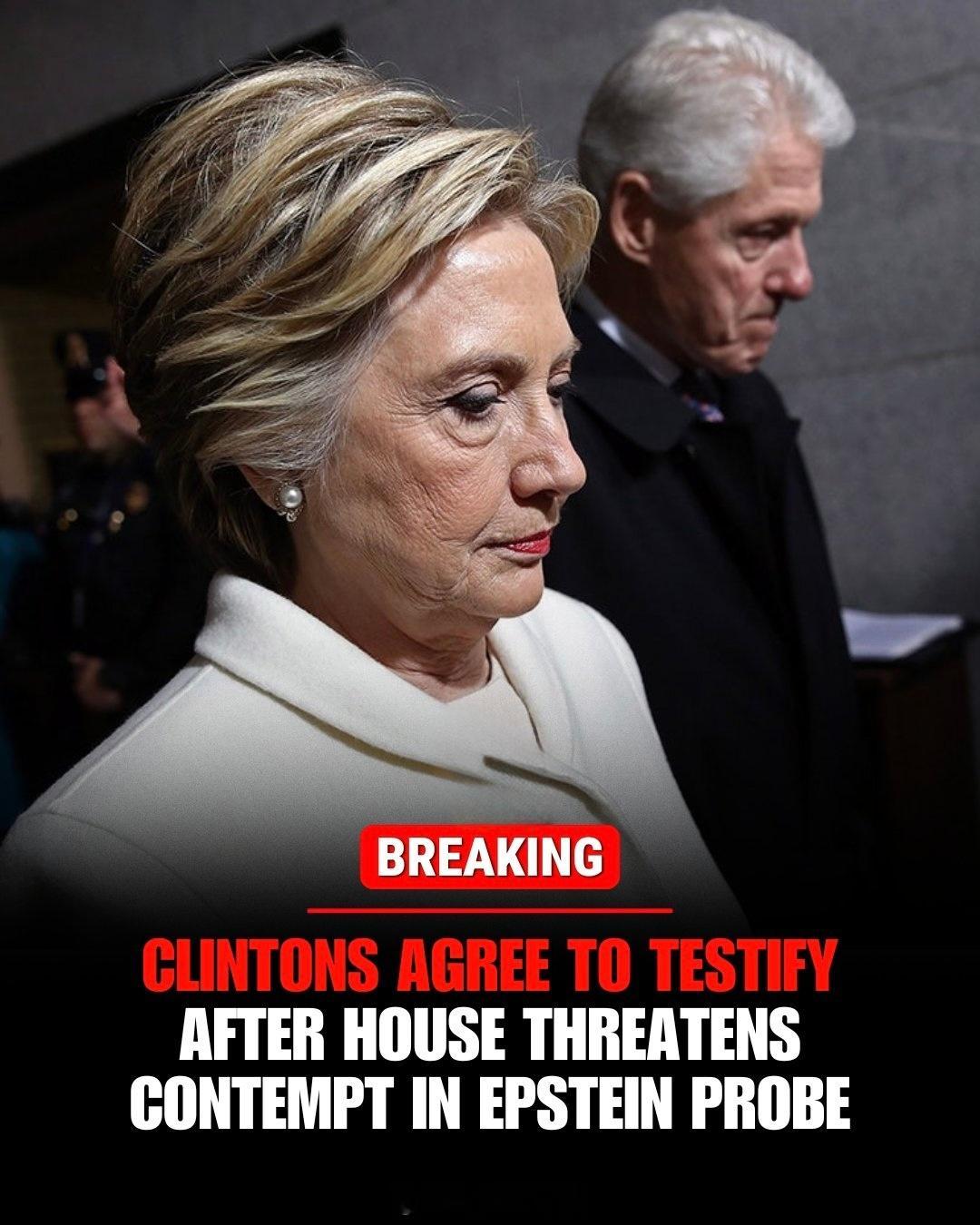 美国前总统比尔·克林顿和前国务卿希拉里·克林顿已同意在众议院监督委员会对杰弗里·