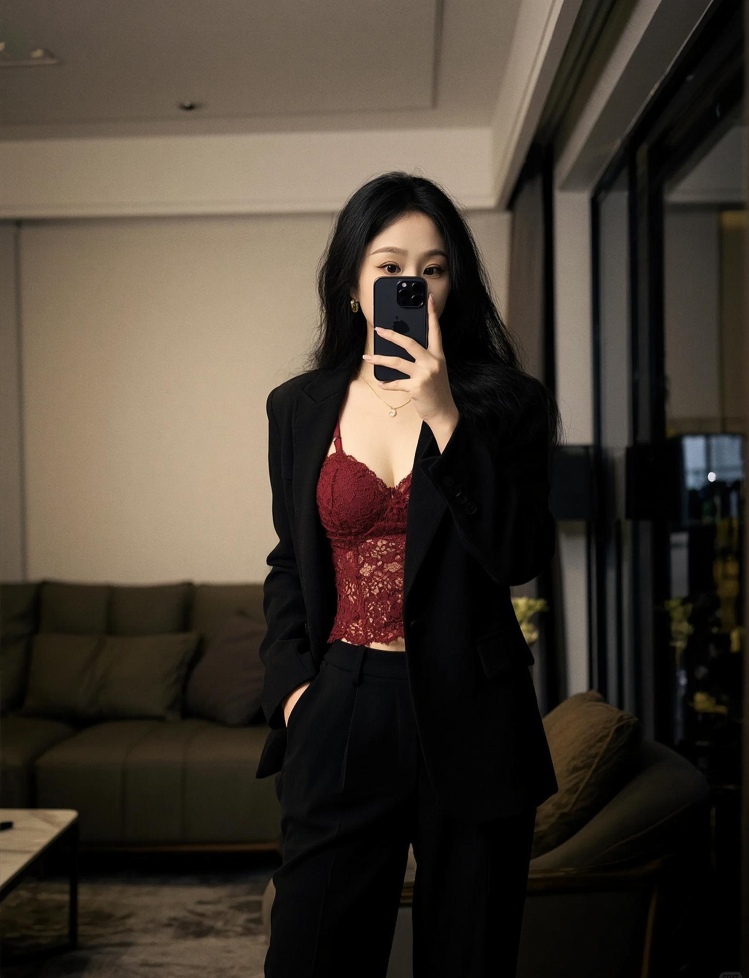 AI暗黑系自拍 随变ai随便玩 黑色系穿搭