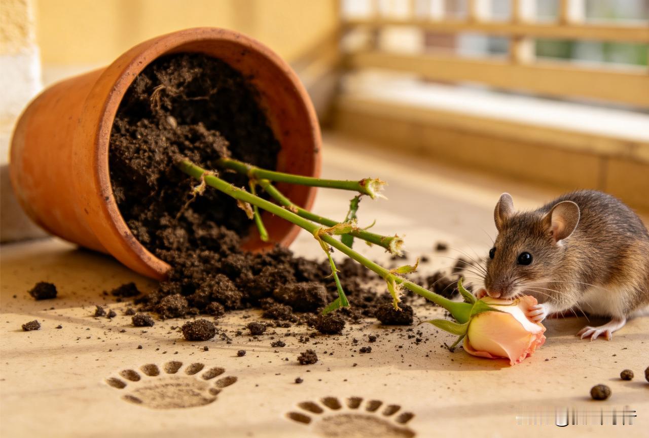 弱小的老鼠   〔文｜狐山诗行〕
​
​阳台上种了些花草，是用来欣赏的
​可总有