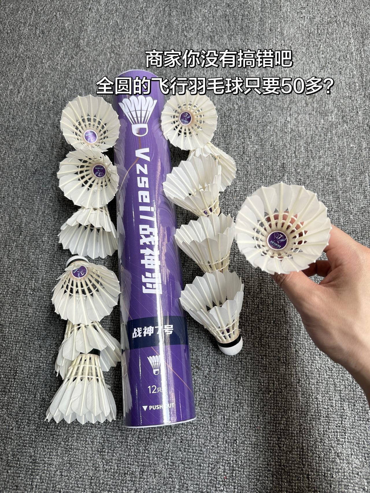 商家你没有搞错吧
全圆的飞行羽毛球只要50多？羽毛球推荐 羽球严选