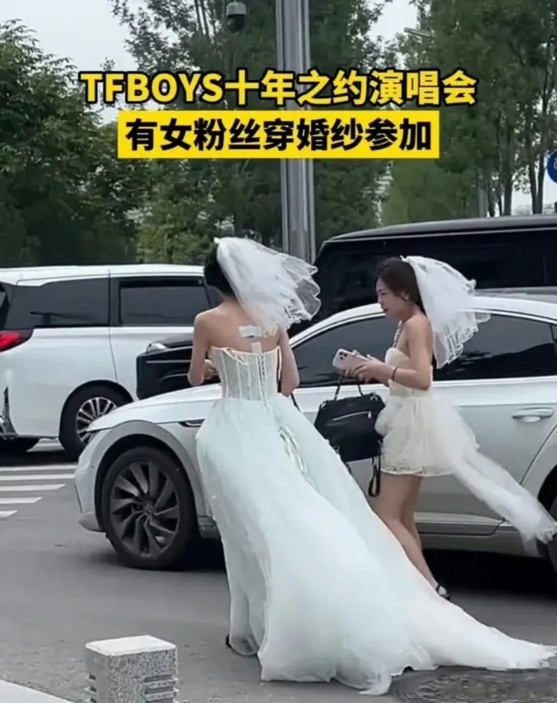 穿婚纱参加某明星的演唱会？不理解，我实在无法理解，这是得狂热的“脑残粉”才会这样