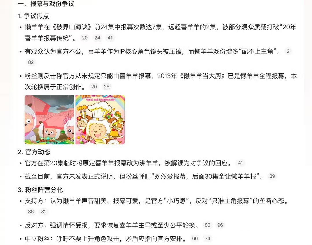 怎么喜羊羊懒羊羊粉丝也吵起来了 