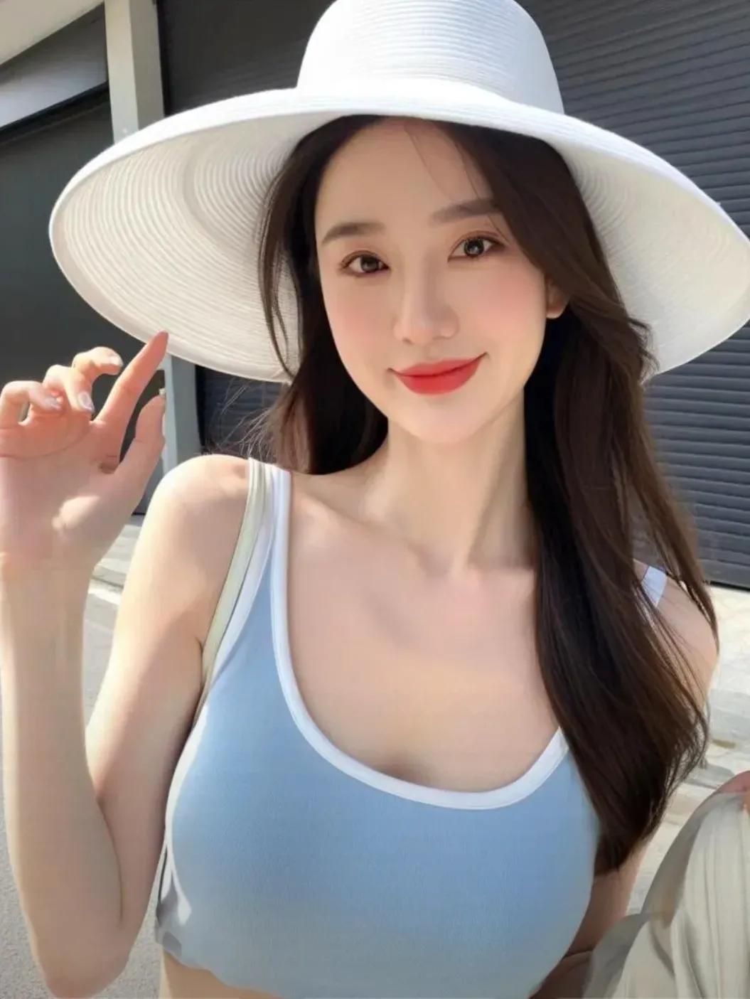 在那个被晨雾轻笼的小镇，青春的她以一袭白裙的姿态，与美丽的风景相遇。她，宛如河畔