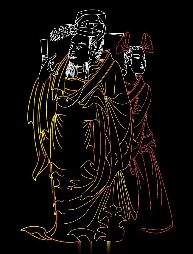 #纸上探墓# 锦衣的宁懋和侍女小红 ​​​