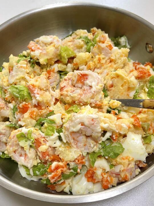 春日减脂！！鲜虾土豆泥沙拉！！