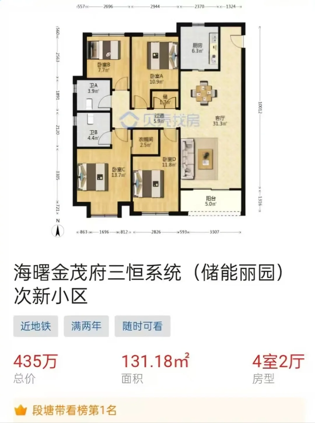 8.5特价：全新金茂府带三恒系统3.3万