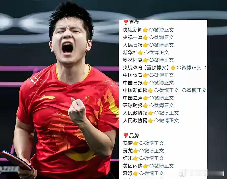 樊振东！！！你真的太棒了，今天的人民日报、央视新闻、中国体育、、中国日报、新华社