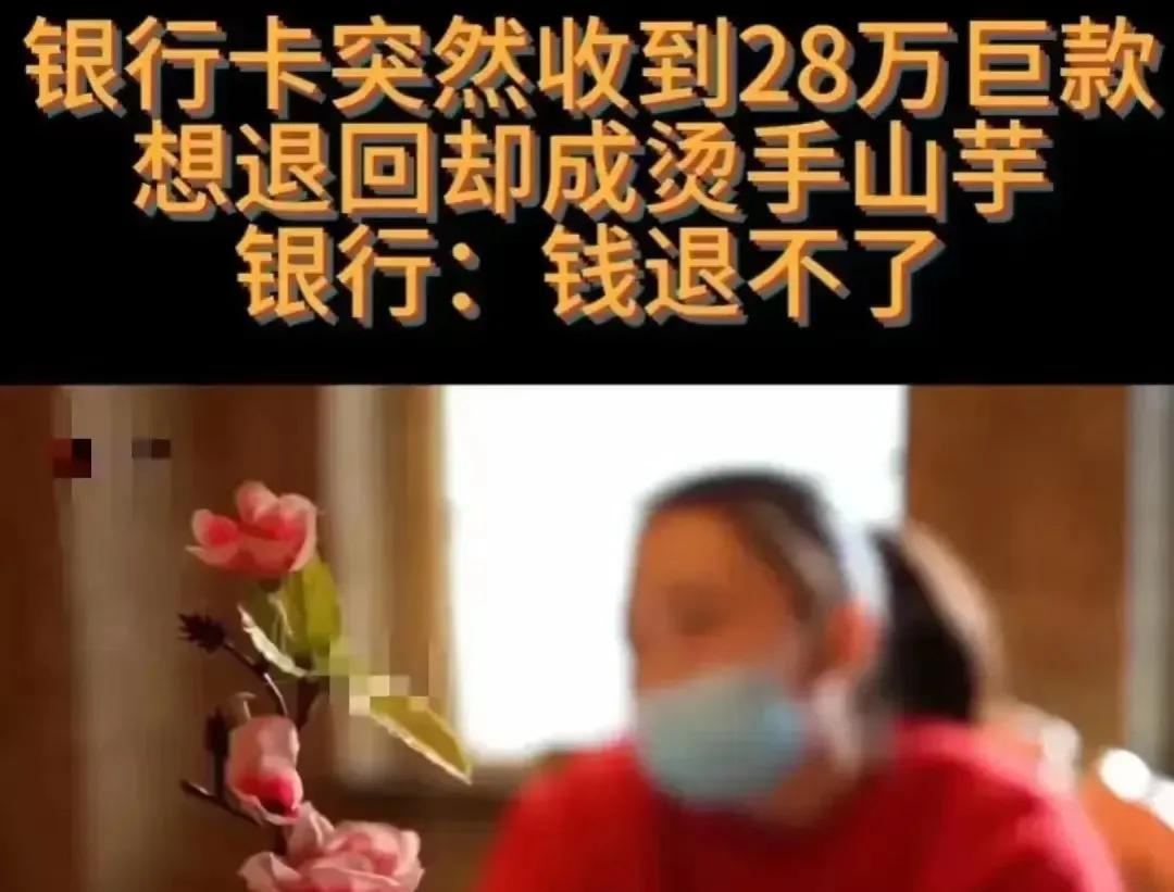 北京，一女子突然收到了28万元的转账。此时女子电话响了，对方称误将28万元转给了