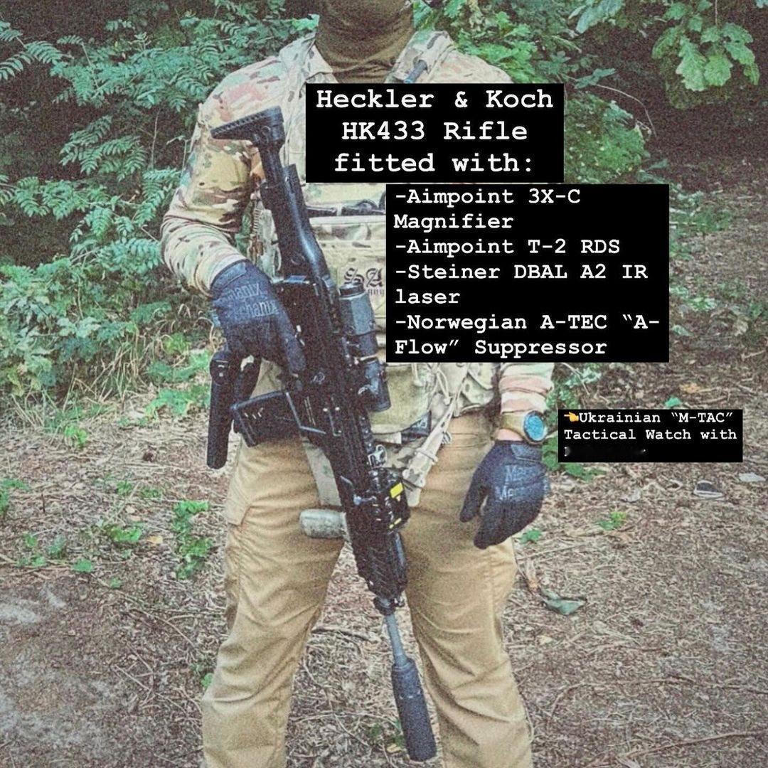 X上的网络图片显示，乌克兰武装部队已经在使用HK433步枪​​​