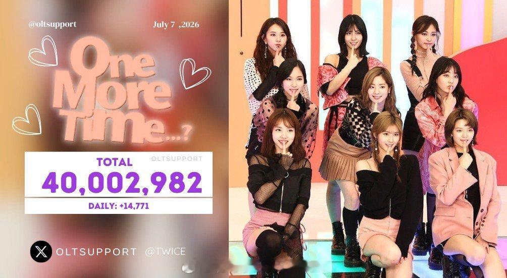 TWICE 韩国女团 TWICE 的单曲《One More Time》在 Spo