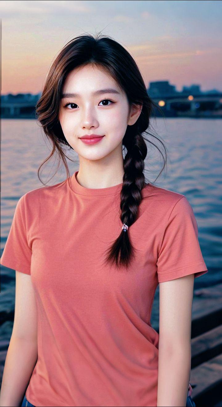 AI扩图 AI双辫佳人