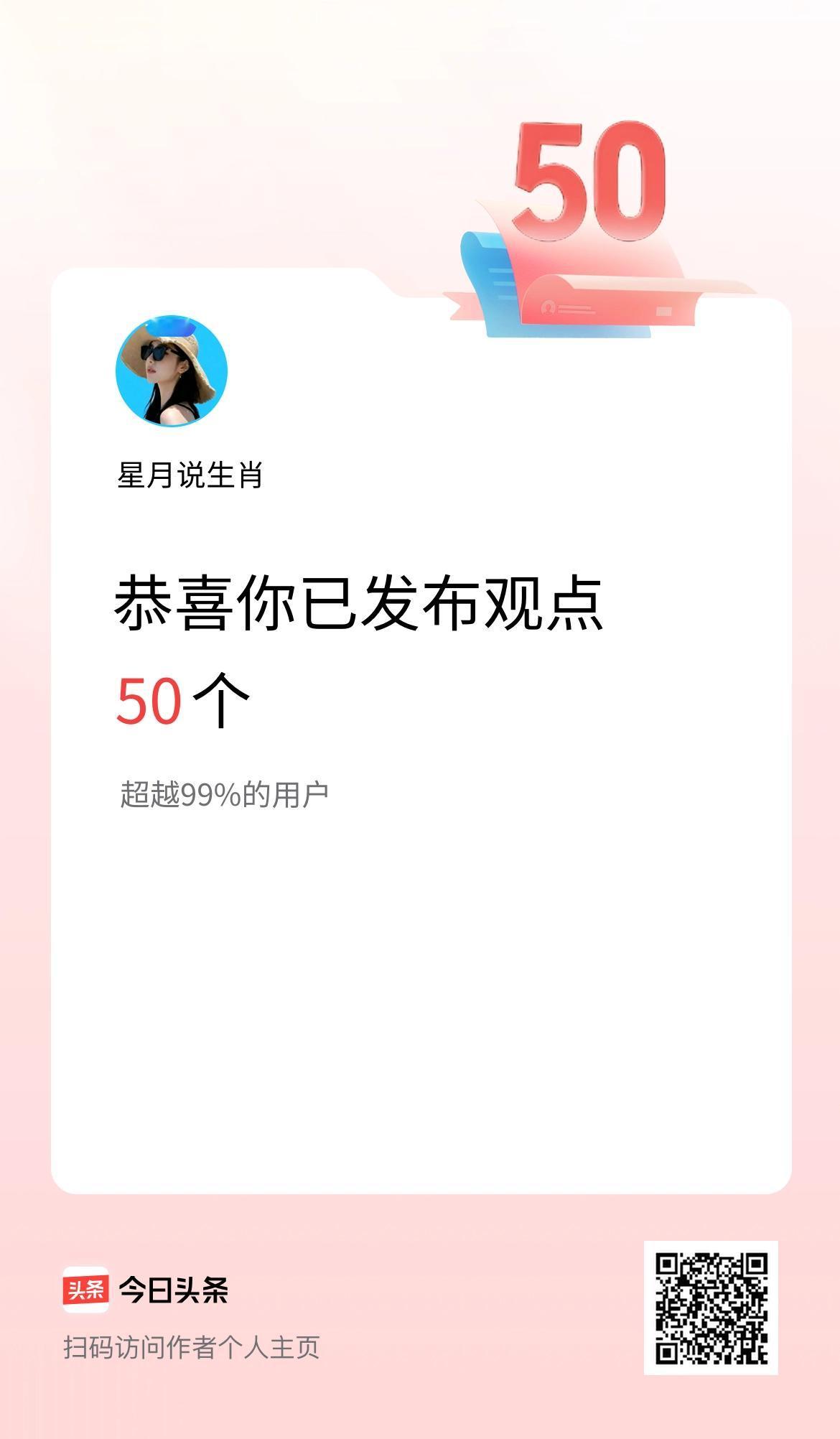 我在头条累计投稿观点50个
