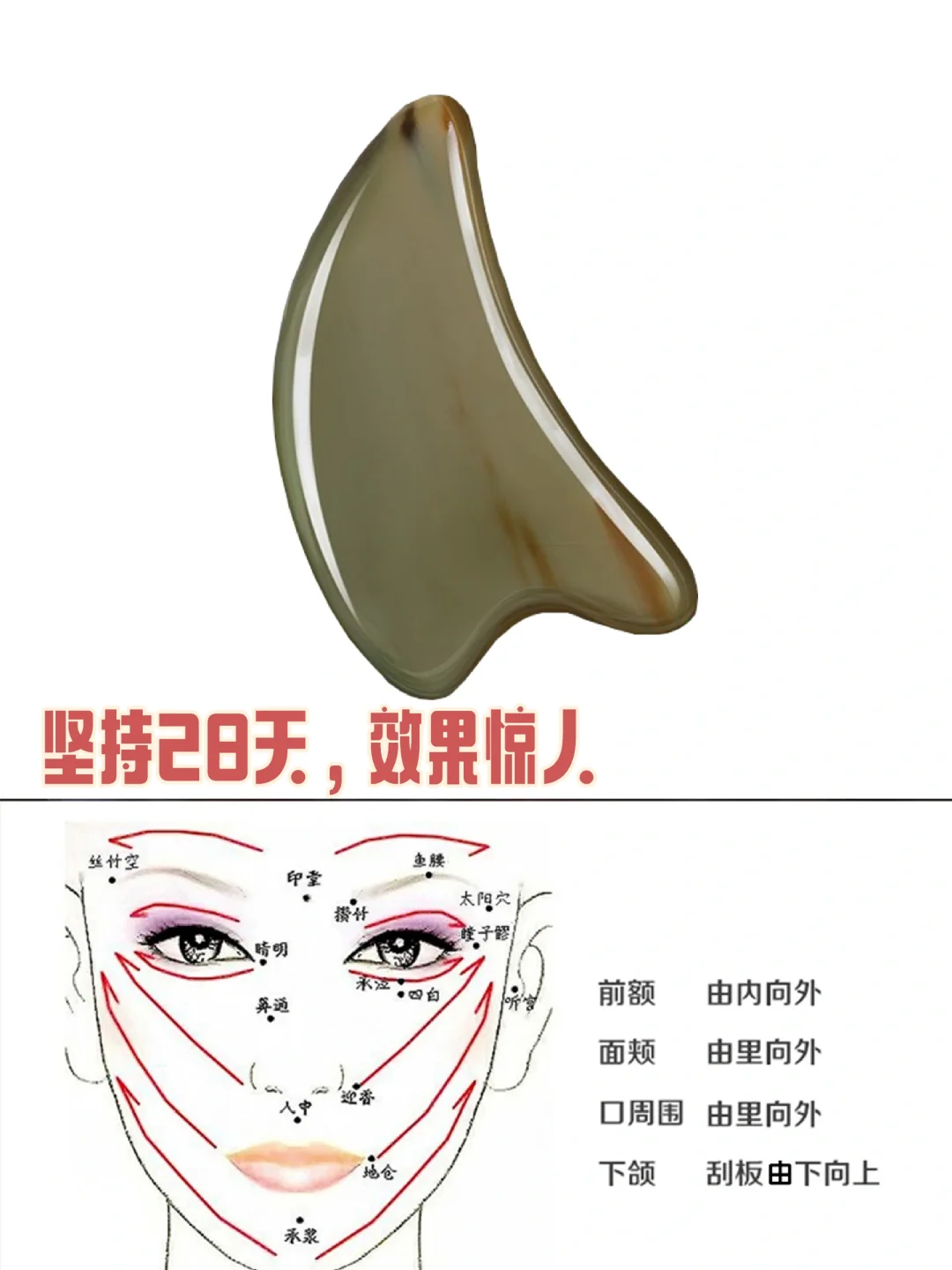 牛角刮痧板好处，面部8线使用位置