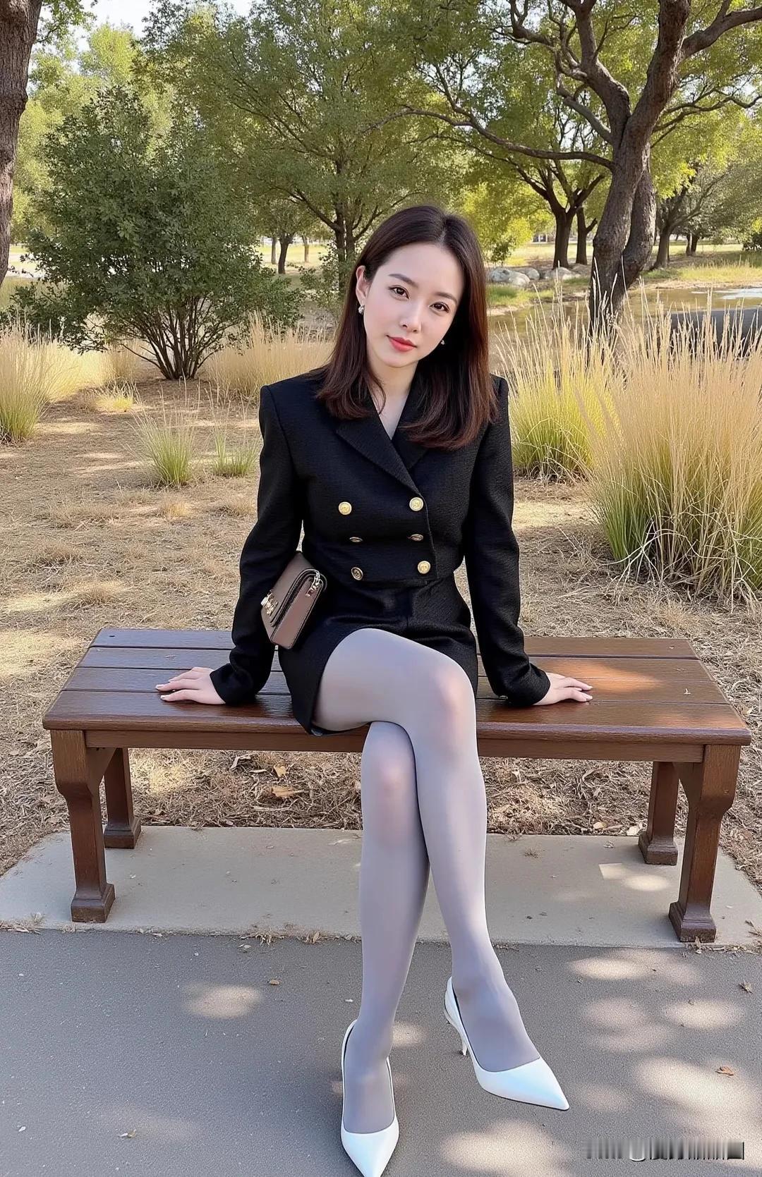 我身着灰丝袜，那细腻的质感如轻烟般萦绕在双腿，散发着低调而迷人的魅力。灰丝袜，既