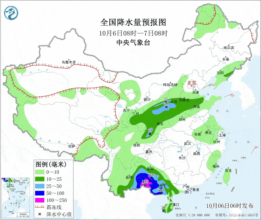 【一周天气——北冷南热】本周（10月6日-12日），北方冷空气和副热带高压，均偏