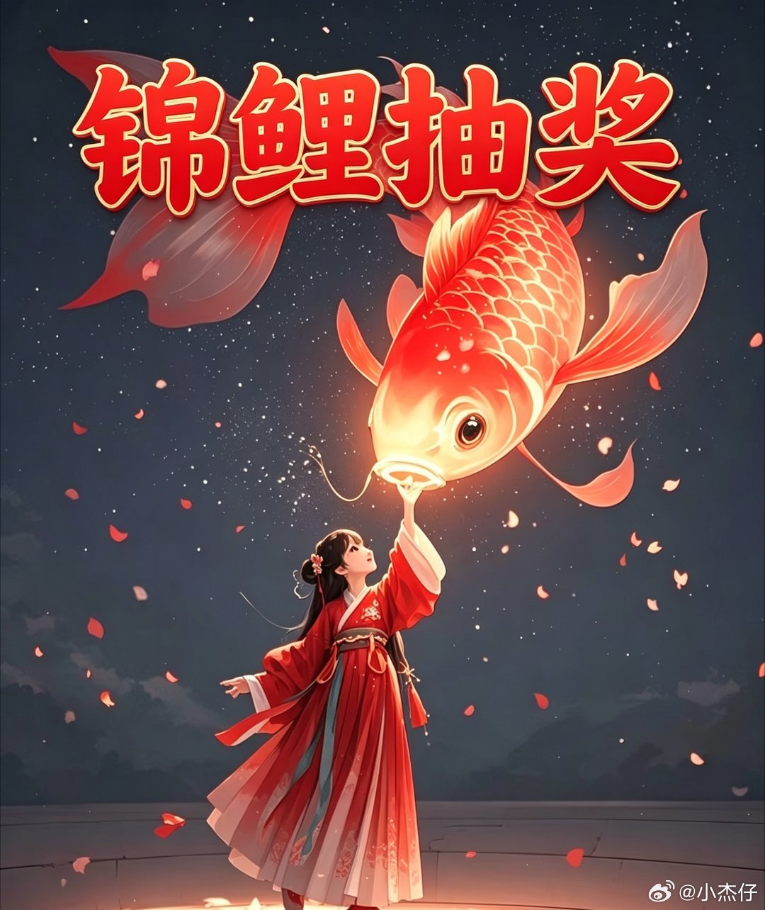 【抽16个锦鲤】只需转+评，周日晚上8点开奖！ 更多红包进群：小杰仔的互动1群 