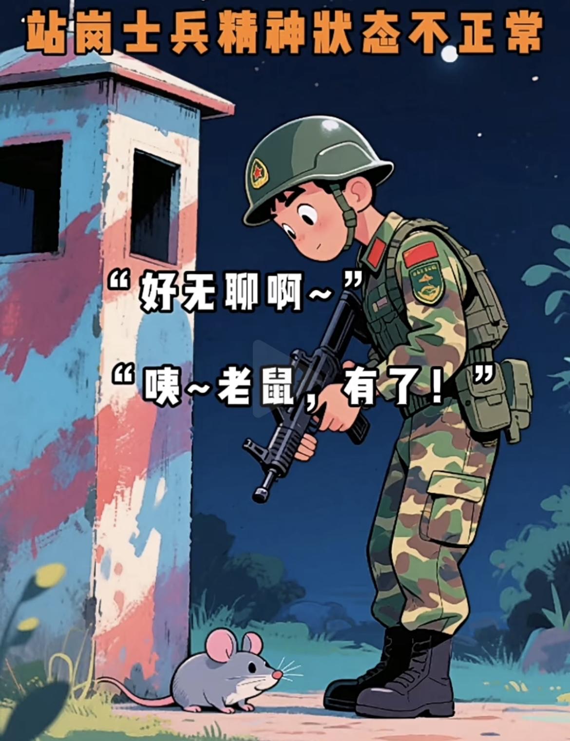 “团长，昨晚站岗士兵🪖在解剖老鼠🐁”
