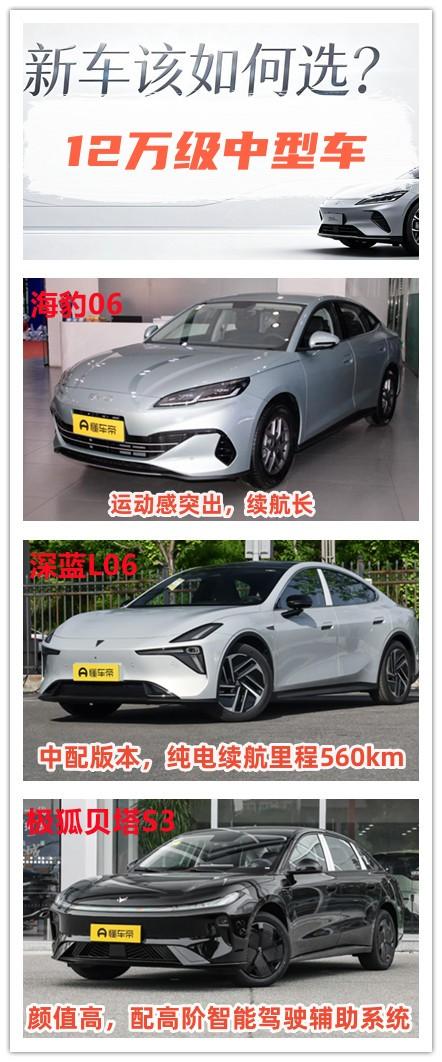 12万左右也能够买到一辆不错的中型车，今天给大家分享三款很有特点的新车。
第1款