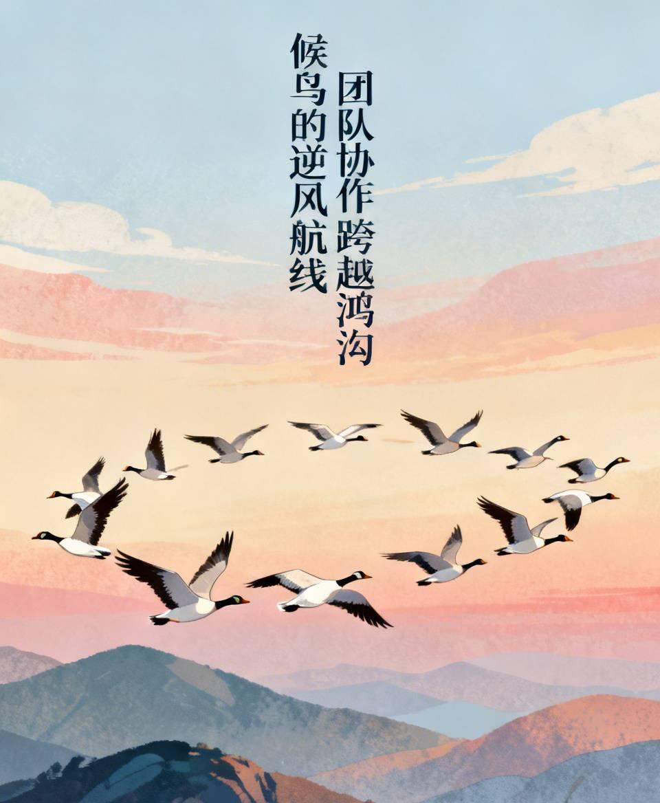 候鸟的逆风航线
秋天，大雁南飞时总是排成“人”字形。领头的雁承受着最大的风阻，当