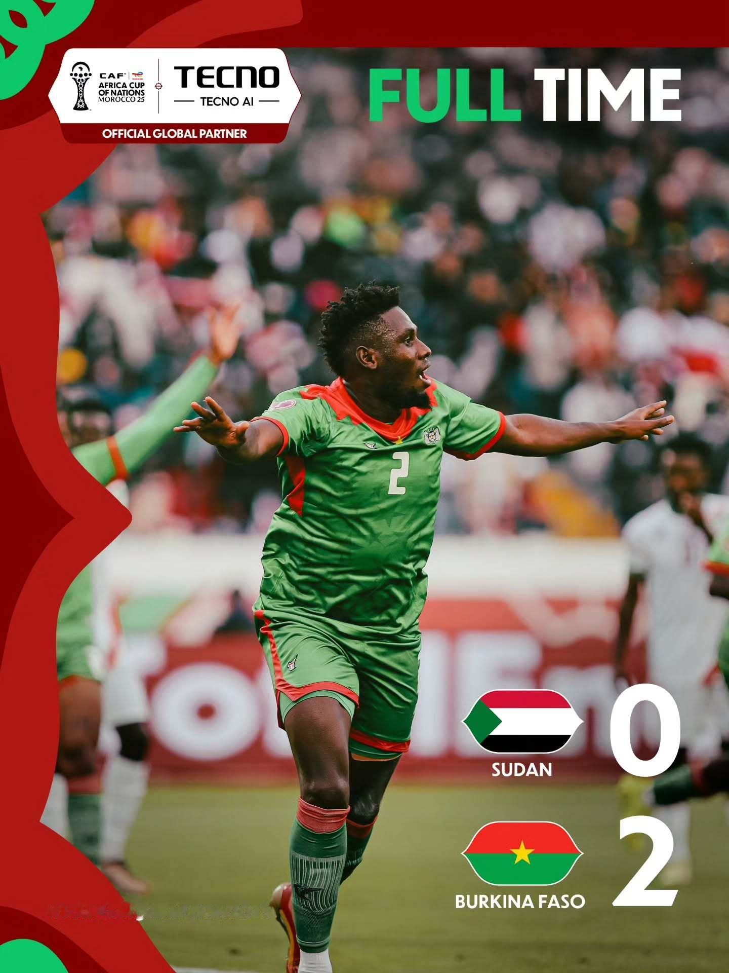 非洲杯 小组赛：苏丹0：2不敌布基纳法索队。🎖️ 布基纳法索队后卫库阿西🇧?