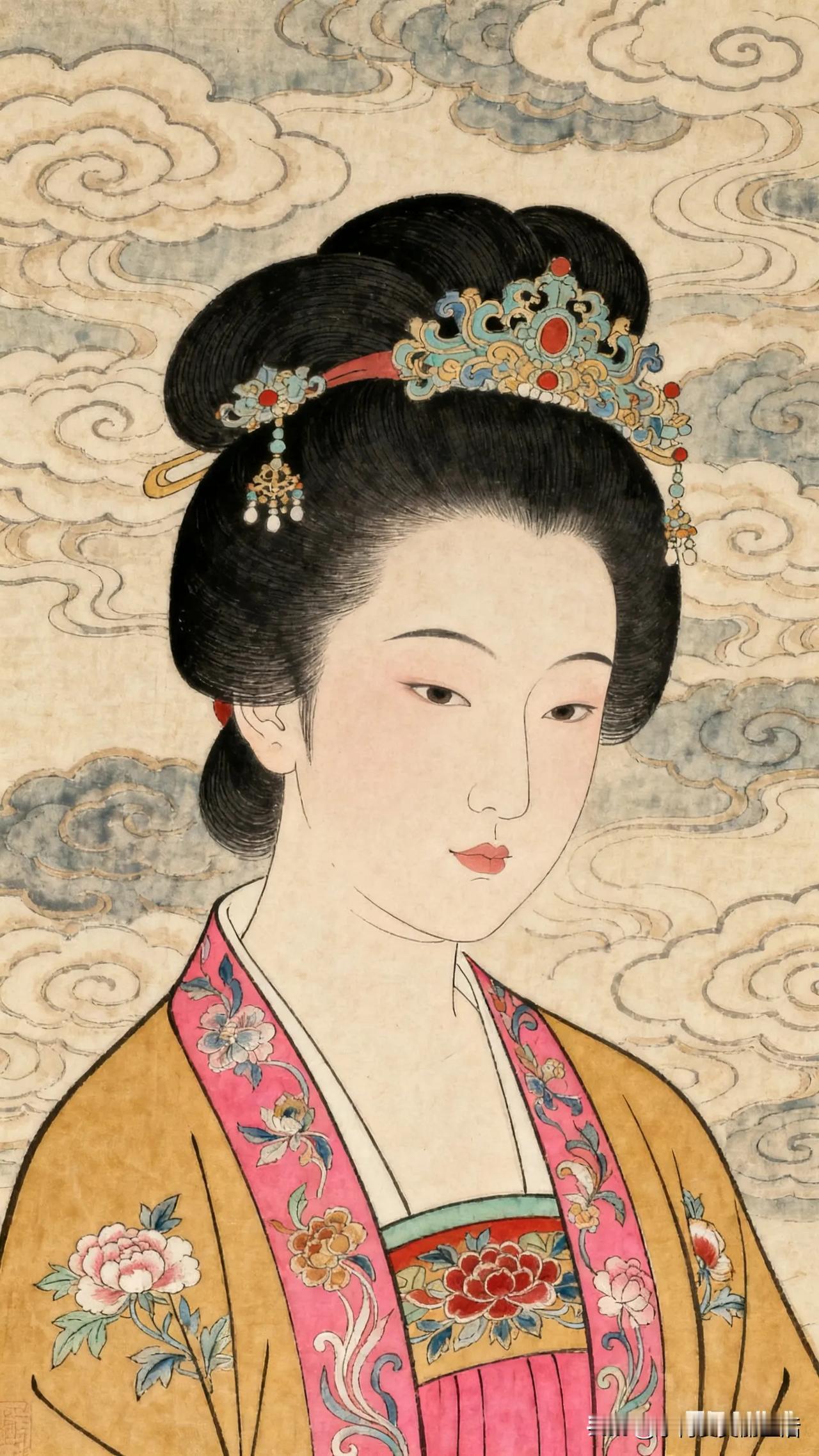 云鬓花颜，岁月静好。

淡影美人图 浮生如露情如尘 云鬓绾山河 粉裳娇颜 青丝依