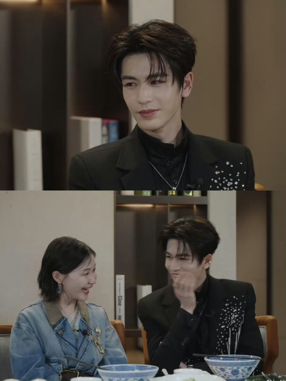 张凌赫看金靖嘴角就没下来过又可以看张凌赫被吊成翘嘴了跟金靖同框也太有活人感了！凌