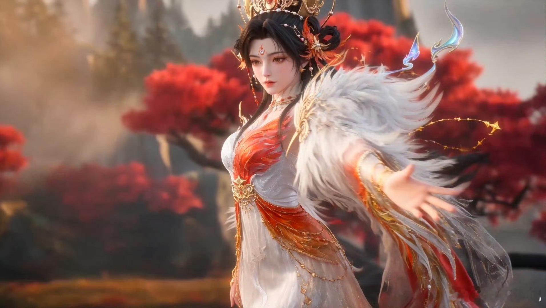 完美世界开播五周年完美世界火灵儿五周年庆造型经典角色齐聚贺周年，火灵儿五周年限定