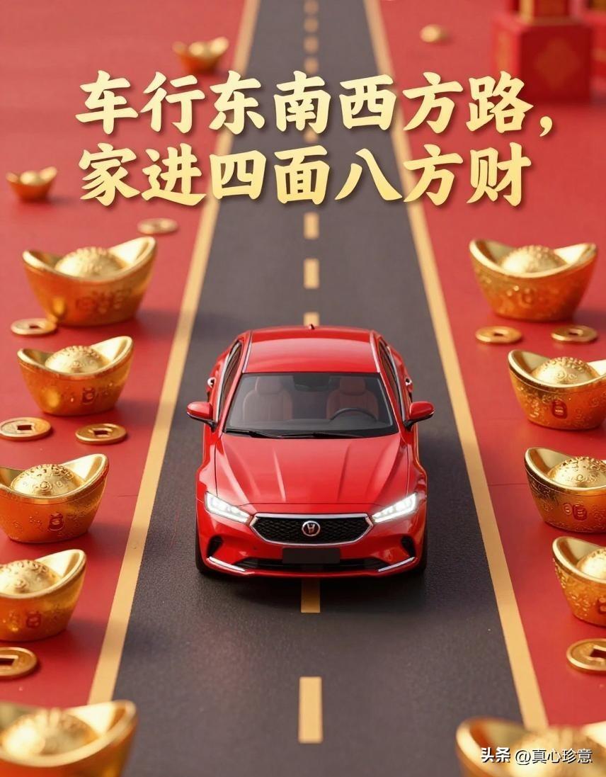 上联：车行东南西北路

下联：家进四面八方财

车行→家进
东南西北→四面八方