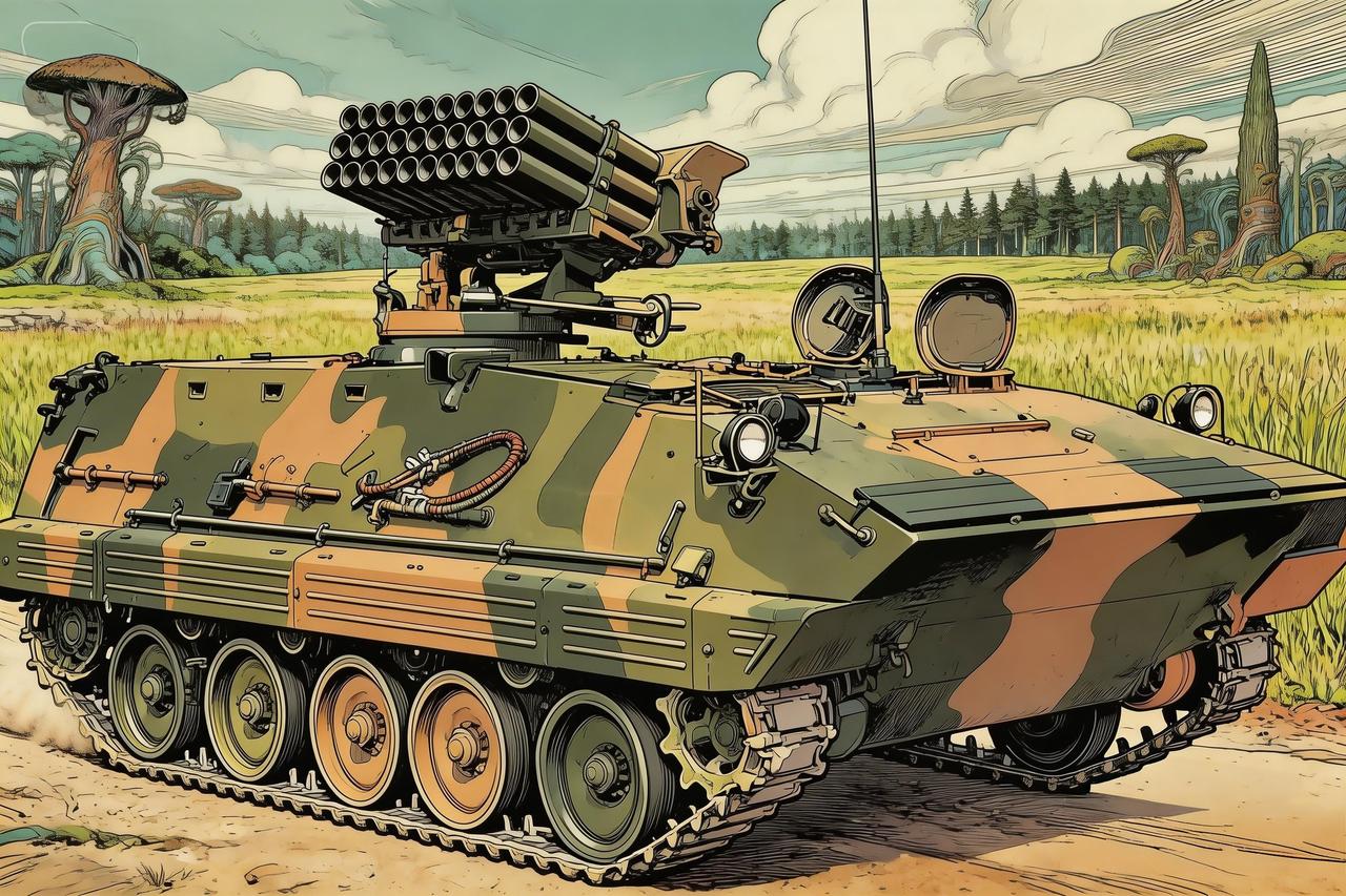 这是我军的130毫米多管履带式自行火箭炮，老军迷一定记得他吧[呲牙]