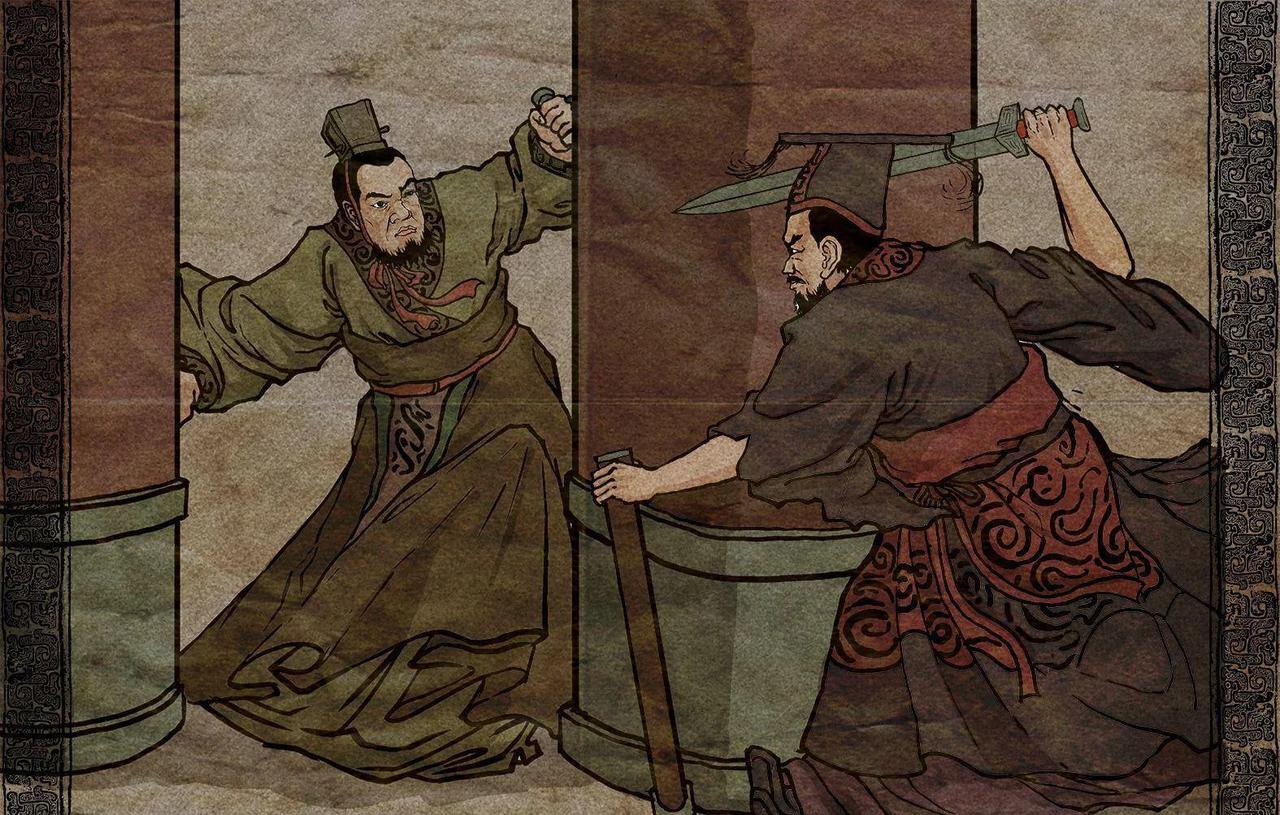 公元前 227 年，荆轲捧着樊於期的首级和燕国督亢地图，走上咸阳宫的大殿。地图展