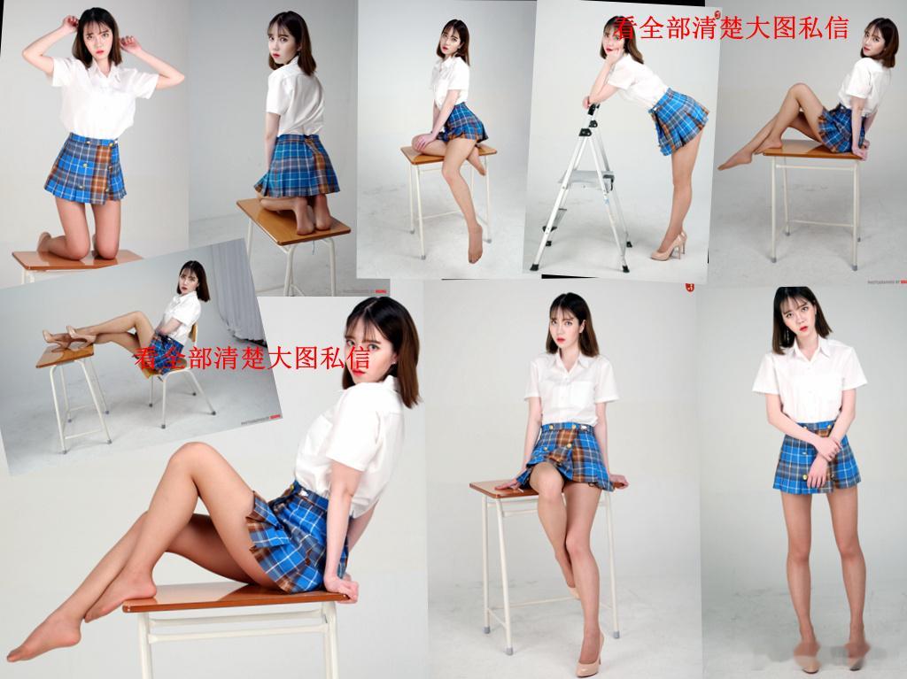 格子短裙咖色丝袜... ​​​