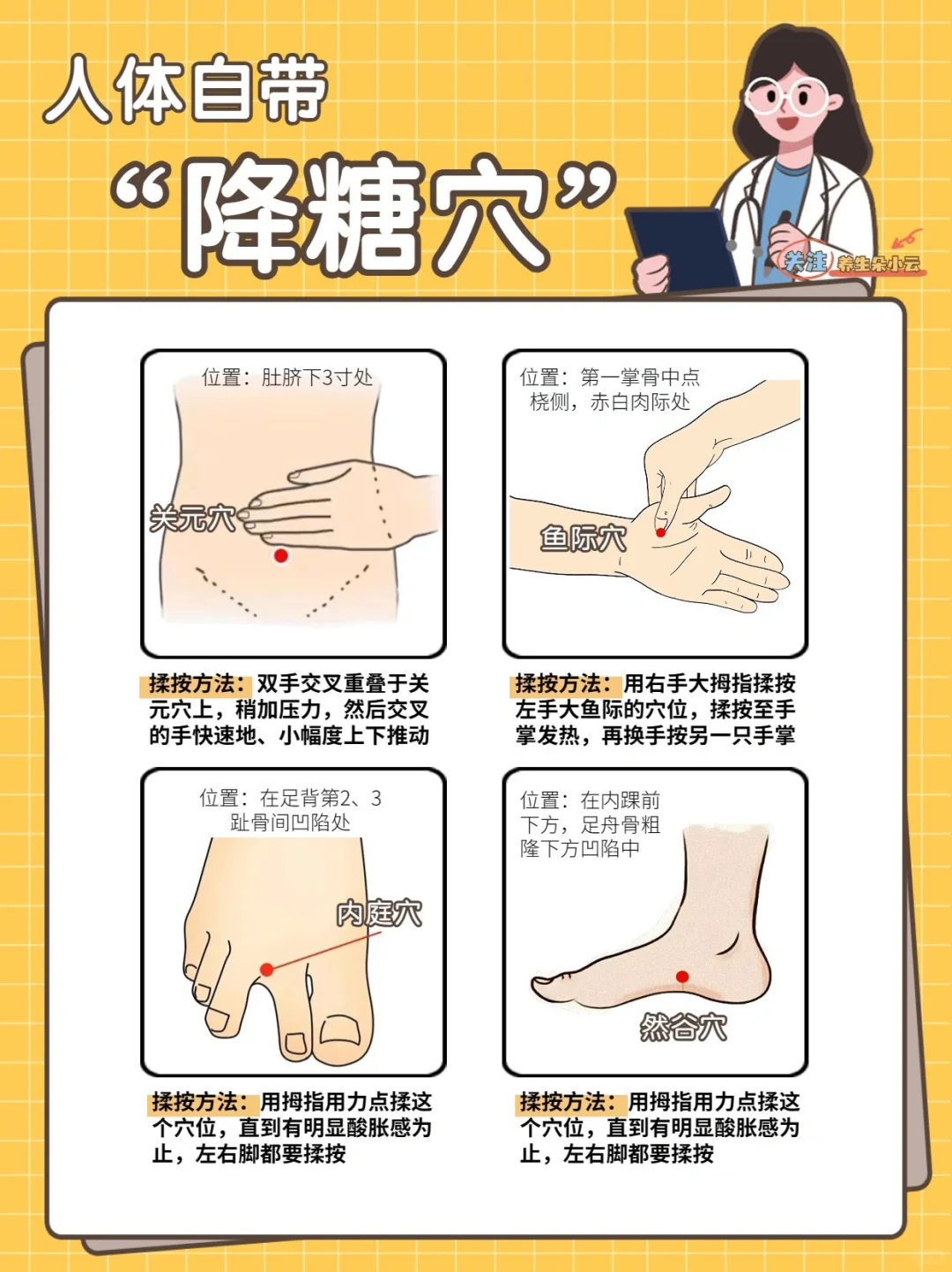 人体自带“降糖穴”‼️揉按法+饮食分享，收藏✅