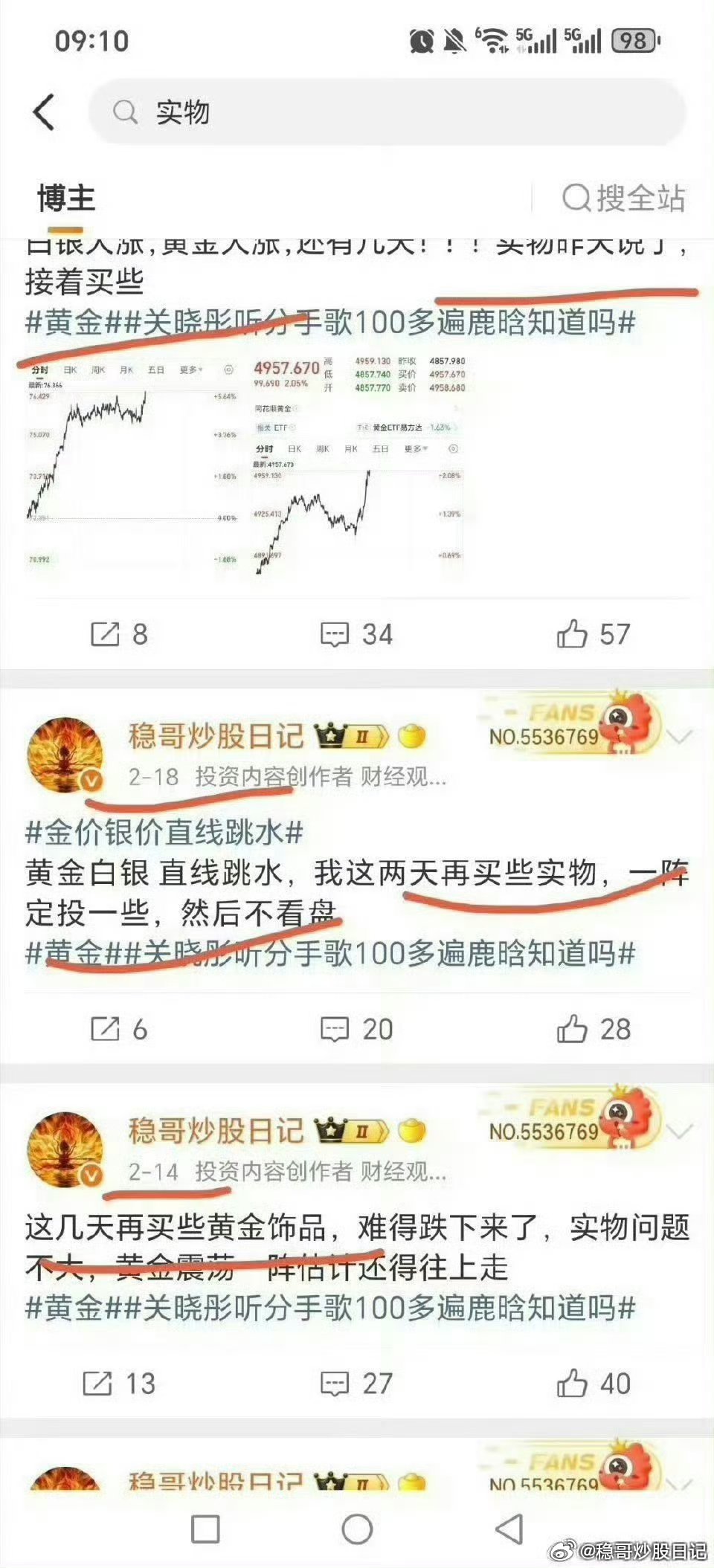 黄金白银实物，是不是再一次最低位附近买到并且加仓？？？黄金关晓彤听分手歌100多