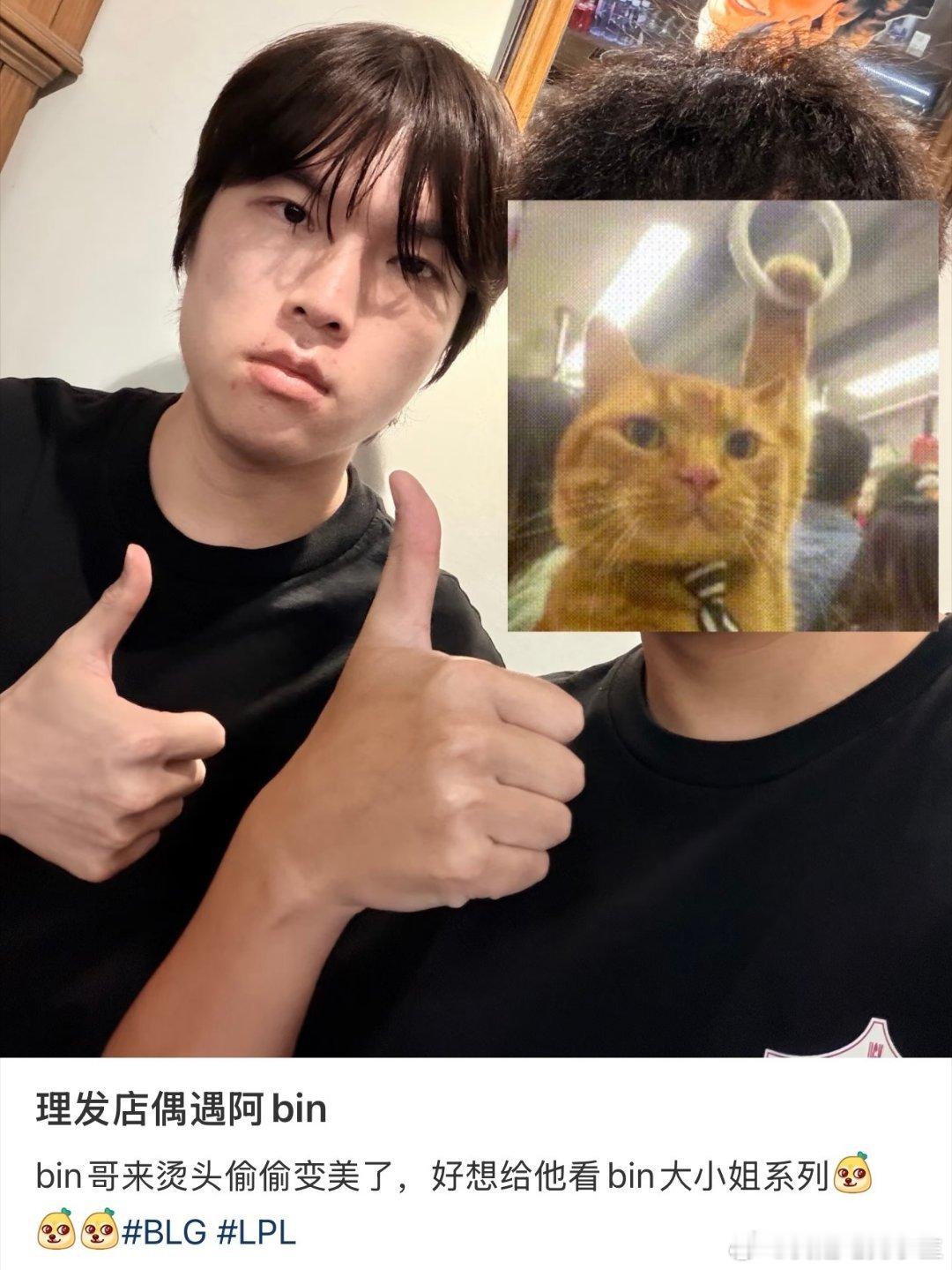 网友理发店偶遇Bin烫头！粉丝偶遇Bin烫头Bin英雄联盟 ​​​