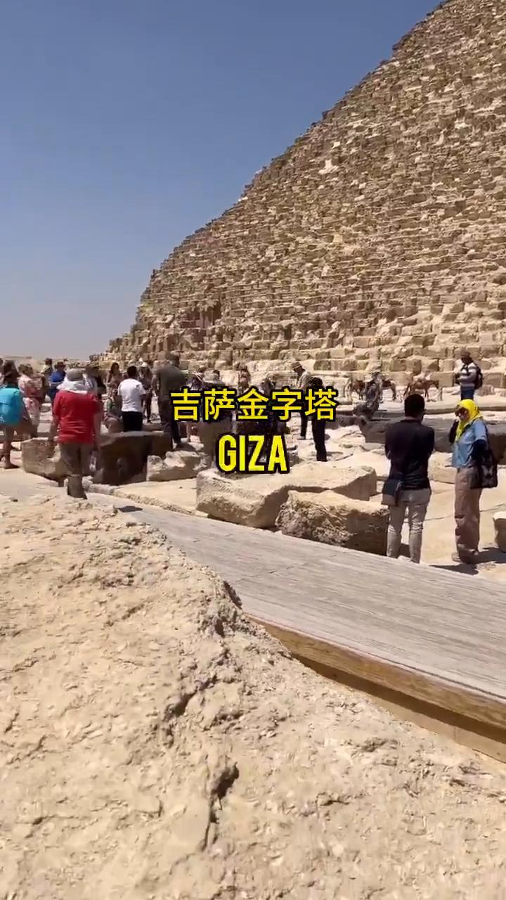 吉萨金字塔。
石灰岩基岩中的化石是什么？答案是：海洋生物。