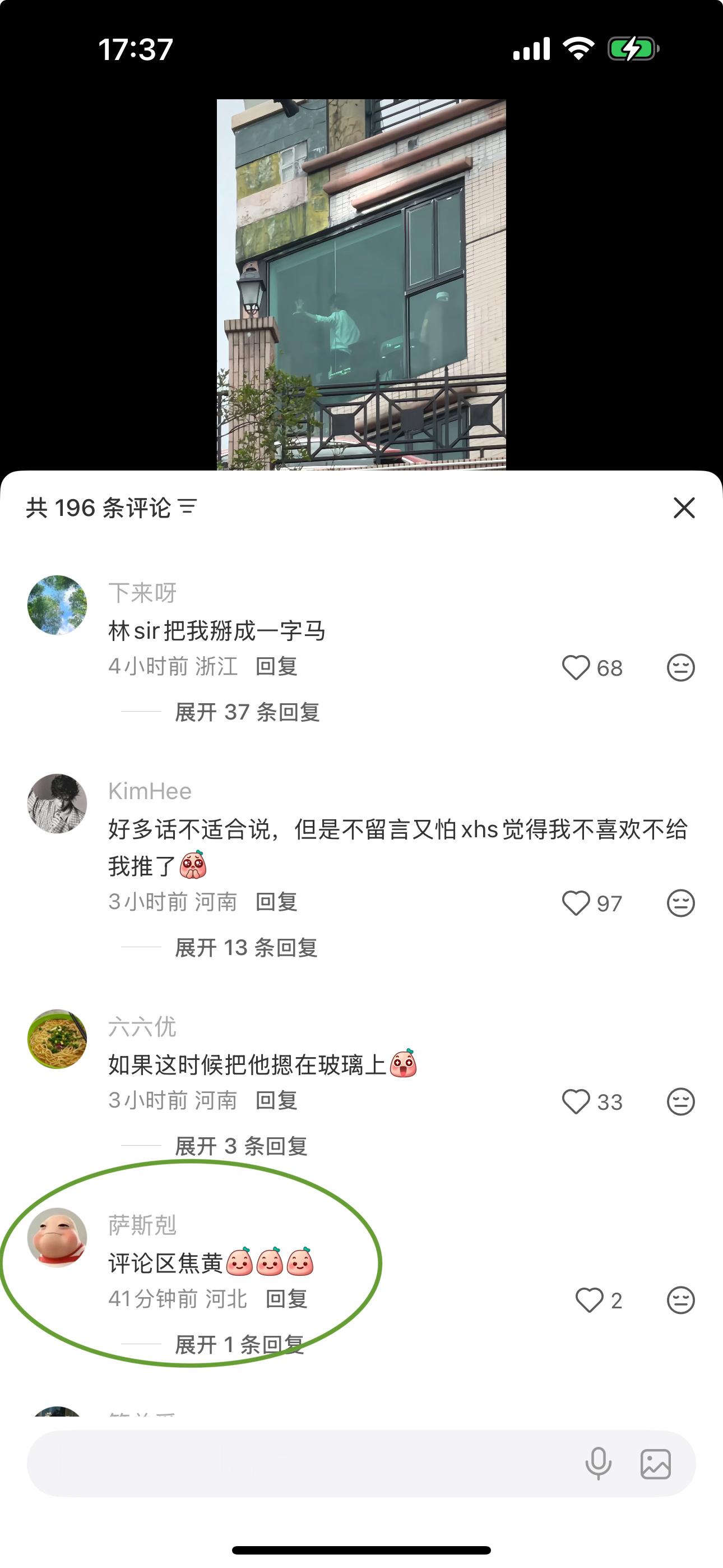 来自成毅的玻璃窗诱惑！今天没有一个绿心果果，评论区一水的黄心果！都已经焦黄了！ 