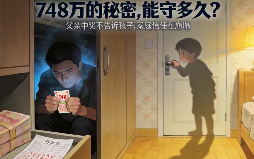 花88元中748万！爸爸瞒着孩子：不能让他们觉得人生有捷径
如果你突然中了748