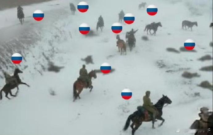 近日，在库皮扬斯克俄罗斯的一次骑兵进攻，结果被乌克兰🇺🇦的无人机团灭了…….