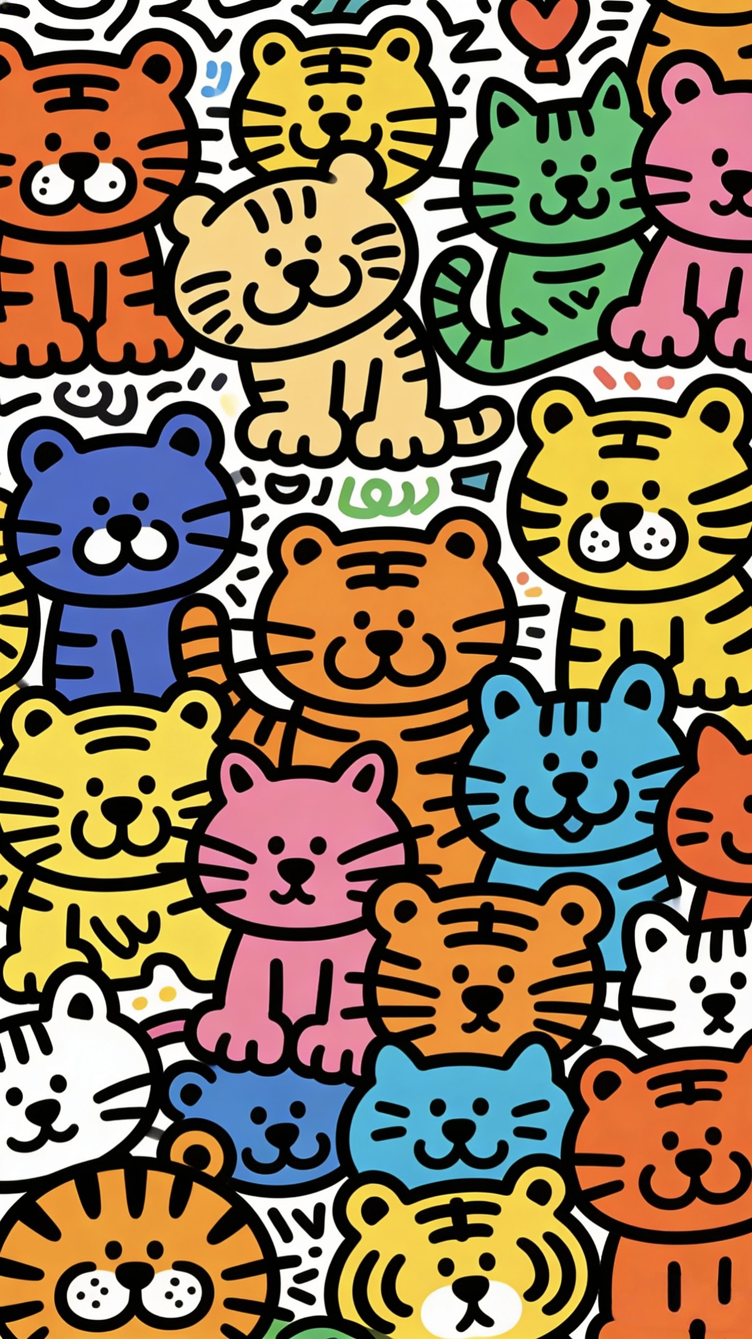 手机壁纸 | 涂鸦小动物一组超可爱的涂鸦壁纸，可爱不留空白~ 