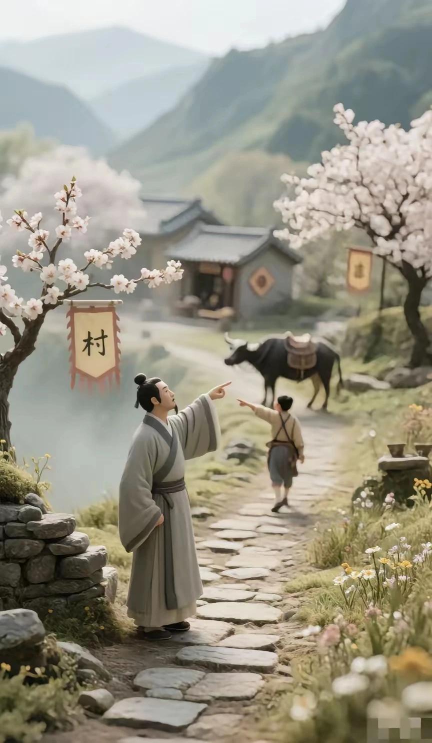 上联：清风轻拂杏花村
下联：婵娟捧出桂花酒