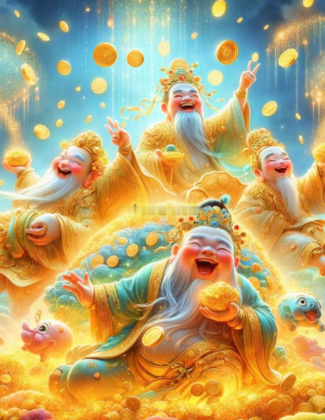 富贵荣华天上降，家庭兴旺福无尽 