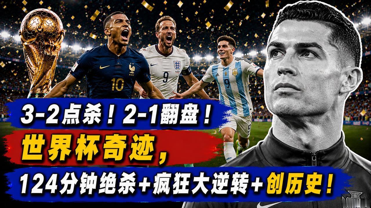 3-2点杀！2-1翻盘！世界杯奇迹，124分钟绝杀+疯狂大逆转+创历史
一场比赛